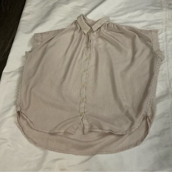 Madewell Central Luis Striped Button Down Top M Oversize Fit Casual Classic - Picture 11 of 12